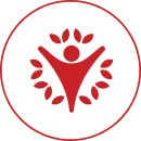 Person surrounded by leaves icon